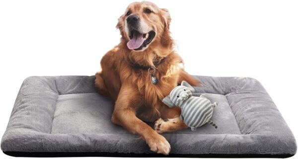 Dog Beds Crate Pad for Large Dogs Fit Metal Dog Crates,Ultra Soft Dog Crate Bed Washable & Anti-Slip Kennel Pad for Dogs Cozy Sleeping Mat,Gray 42inch