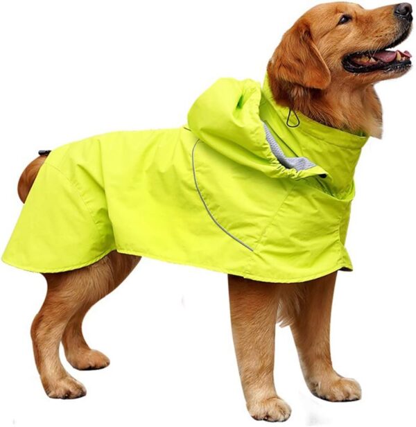Pet Raincoats for Dogs Waterproof Detachable High Collar Rain Hat Dog Rain Jacket Poncho with Leash Hole Dog Vest Nylon Cloth (X)