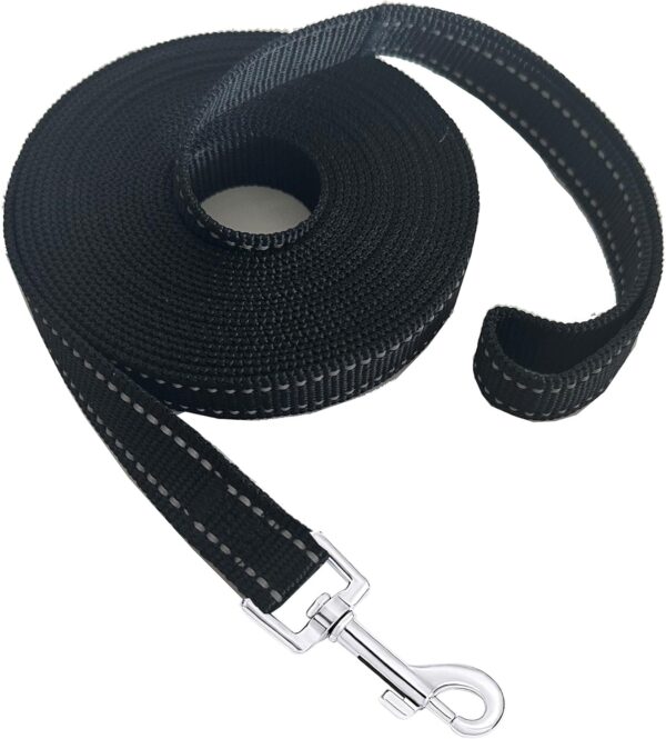 Nylon Training Dog Leash for Small Medium Dogs, 15ft 20ft 30ft 50ft 100ft Reflective Long Leash Dog/Puppy Lead for Obedience Recall Training, Camping